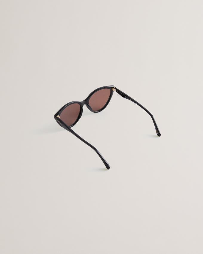 Lunette de Soleil Ted Baker Cat Eye Acetate Frame Noir Femme | VKV-36534505